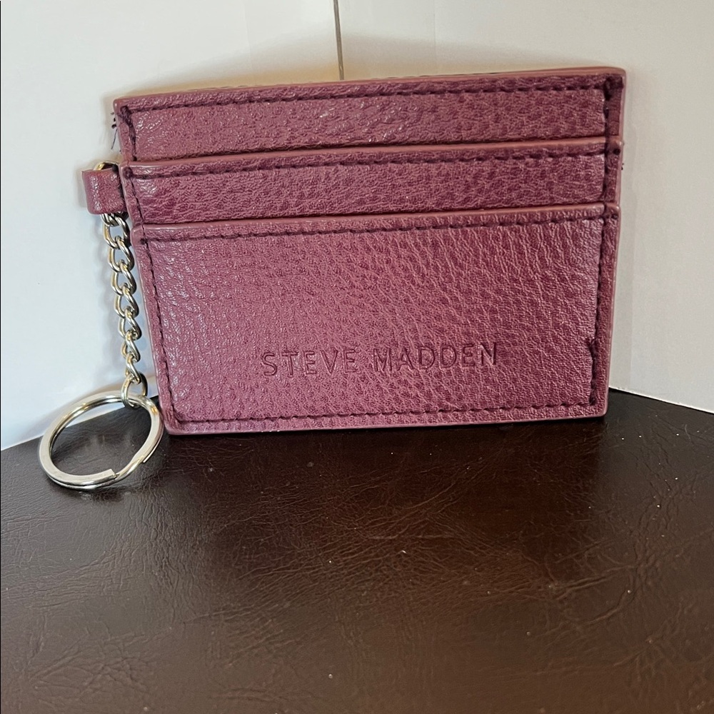 Steve Madden Mauve Card Holder with Keychain